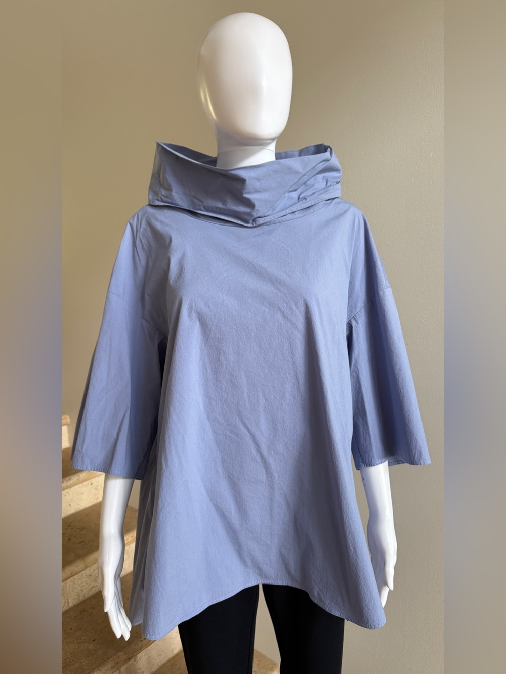 COS Cowl Neck Top Blouse Tunic Shirt Size 10, Blue